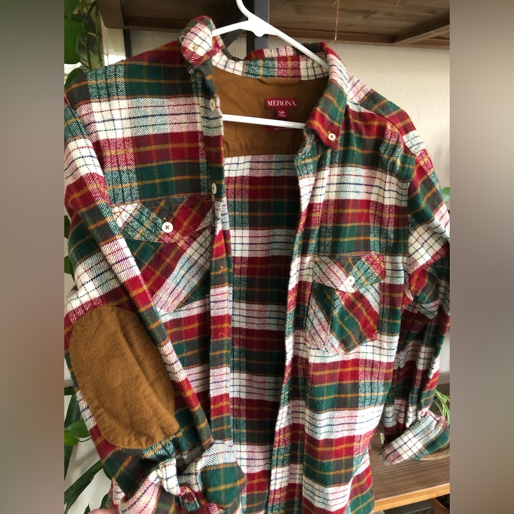 Merona Flannel with elbow patches